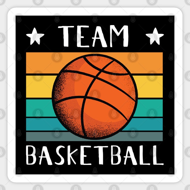 Only Basketball Sport - Retro Style Basketball - Team Basketball Sticker by HappyGiftArt